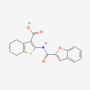 molecular formula C18H15NO4S B5511126 2-[(1-benzofuran-2-ylcarbonyl)amino]-4,5,6,7-tetrahydro-1-benzothiophene-3-carboxylic acid 