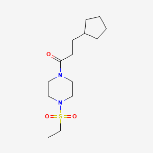 molecular formula C14H26N2O3S B5511157 1-(3-环戊基丙酰基)-4-(乙基磺酰基)哌嗪 