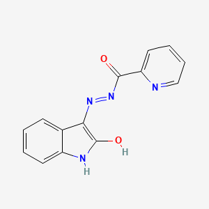 N'-(2-oxo-1,2-dihydro-3H-indol-3-ylidene)-2-pyridinecarbohydrazide