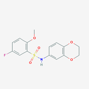 N-(2,3-dihydro-1,4-benzodioxin-6-yl)-5-fluoro-2-methoxybenzenesulfonamide