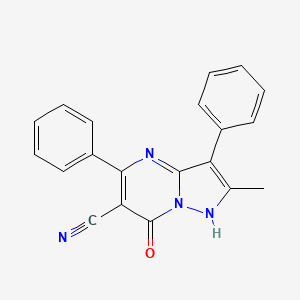 2-methyl-7-oxo-3,5-diphenyl-4,7-dihydropyrazolo[1,5-a]pyrimidine-6-carbonitrile