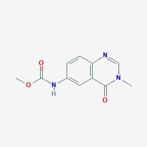 molecular formula C11H11N3O3 B5511240 methyl (3-methyl-4-oxo-3,4-dihydro-6-quinazolinyl)carbamate 