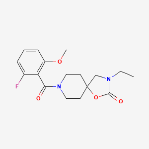 molecular formula C17H21FN2O4 B5511247 3-ethyl-8-(2-fluoro-6-methoxybenzoyl)-1-oxa-3,8-diazaspiro[4.5]decan-2-one 