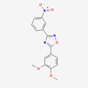 molecular formula C16H13N3O5 B5511269 5-(3,4-dimethoxyphenyl)-3-(3-nitrophenyl)-1,2,4-oxadiazole 