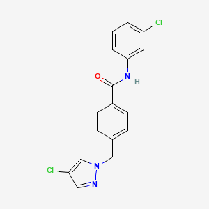 molecular formula C17H13Cl2N3O B5511290 N-(3-氯苯基)-4-[(4-氯-1H-吡唑-1-基)甲基]苯甲酰胺 