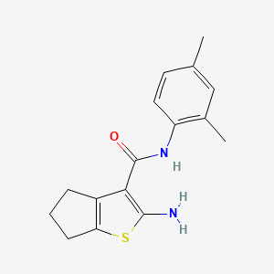 molecular formula C16H18N2OS B5511304 2-amino-N-(2,4-dimethylphenyl)-5,6-dihydro-4H-cyclopenta[b]thiophene-3-carboxamide 