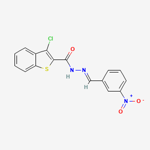 molecular formula C16H10ClN3O3S B5511326 3-chloro-N'-(3-nitrobenzylidene)-1-benzothiophene-2-carbohydrazide 