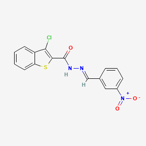 molecular formula C16H10ClN3O3S B5511326 3-氯-N'-(3-硝基亚苄基)-1-苯并噻吩-2-甲酰肼 