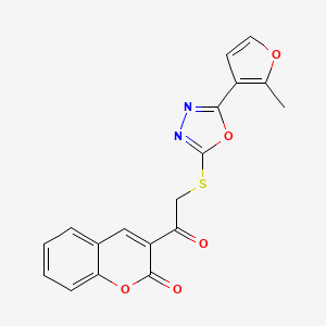 molecular formula C18H12N2O5S B5511335 3-({[5-(2-甲基-3-呋喃基)-1,3,4-恶二唑-2-基]硫代}乙酰基)-2H-色满-2-酮 