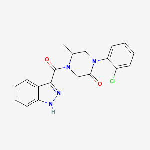molecular formula C19H17ClN4O2 B5511345 1-(2-chlorophenyl)-4-(1H-indazol-3-ylcarbonyl)-5-methyl-2-piperazinone 