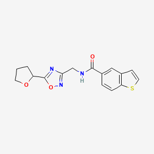 molecular formula C16H15N3O3S B5511349 N-{[5-(tetrahydro-2-furanyl)-1,2,4-oxadiazol-3-yl]methyl}-1-benzothiophene-5-carboxamide 