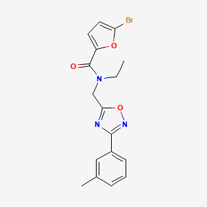 molecular formula C17H16BrN3O3 B5511373 5-bromo-N-ethyl-N-{[3-(3-methylphenyl)-1,2,4-oxadiazol-5-yl]methyl}-2-furamide 
