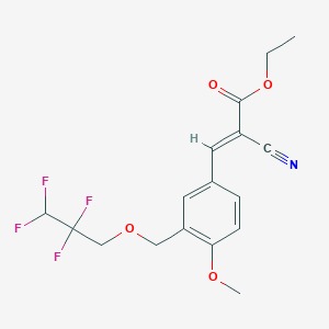 molecular formula C17H17F4NO4 B5511385 ethyl 2-cyano-3-{4-methoxy-3-[(2,2,3,3-tetrafluoropropoxy)methyl]phenyl}acrylate 
