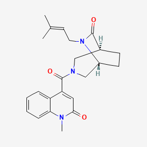 molecular formula C23H27N3O3 B5511393 1-methyl-4-{[(1S*,5R*)-6-(3-methyl-2-buten-1-yl)-7-oxo-3,6-diazabicyclo[3.2.2]non-3-yl]carbonyl}-2(1H)-quinolinone 