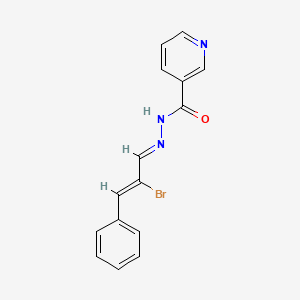 molecular formula C15H12BrN3O B5511413 N'-(2-bromo-3-phenyl-2-propen-1-ylidene)nicotinohydrazide 