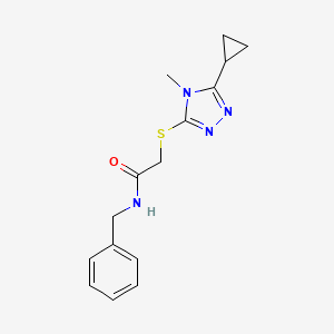 molecular formula C15H18N4OS B5511474 N-benzyl-2-[(5-cyclopropyl-4-methyl-4H-1,2,4-triazol-3-yl)thio]acetamide 