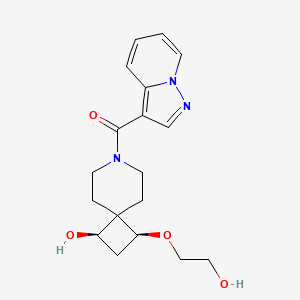 molecular formula C18H23N3O4 B5511477 (1R*,3S*)-3-(2-hydroxyethoxy)-7-(pyrazolo[1,5-a]pyridin-3-ylcarbonyl)-7-azaspiro[3.5]nonan-1-ol 
