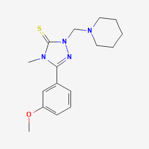 molecular formula C16H22N4OS B5511484 5-(3-methoxyphenyl)-4-methyl-2-(piperidin-1-ylmethyl)-2,4-dihydro-3H-1,2,4-triazole-3-thione 