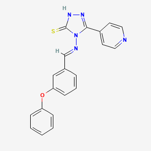 molecular formula C20H15N5OS B5511489 4-[(3-phenoxybenzylidene)amino]-5-(4-pyridinyl)-4H-1,2,4-triazole-3-thiol 