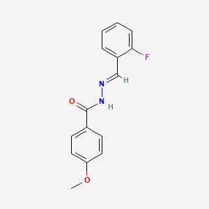 molecular formula C15H13FN2O2 B5511510 N'-(2-fluorobenzylidene)-4-methoxybenzohydrazide 