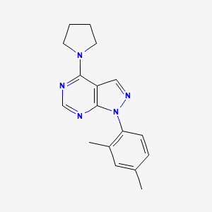 molecular formula C17H19N5 B5511541 1-(2,4-dimethylphenyl)-4-(1-pyrrolidinyl)-1H-pyrazolo[3,4-d]pyrimidine 