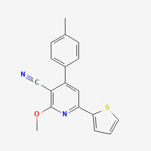 molecular formula C18H14N2OS B5511552 2-methoxy-4-(4-methylphenyl)-6-(2-thienyl)nicotinonitrile 