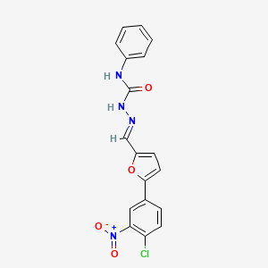 molecular formula C18H13ClN4O4 B5511557 5-(4-chloro-3-nitrophenyl)-2-furaldehyde N-phenylsemicarbazone 