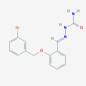 molecular formula C15H14BrN3O2 B5511561 2-[(3-bromobenzyl)oxy]benzaldehyde semicarbazone 