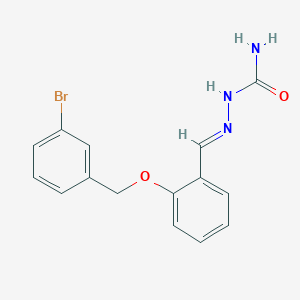 molecular formula C15H14BrN3O2 B5511561 2-[(3-溴苄基)氧基]苯甲醛缩氨脲 