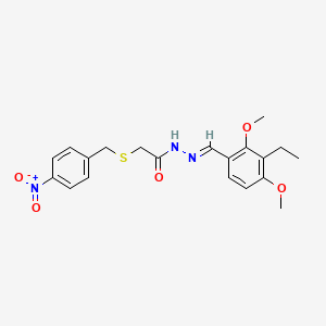 molecular formula C20H23N3O5S B5511574 N'-(3-ethyl-2,4-dimethoxybenzylidene)-2-[(4-nitrobenzyl)thio]acetohydrazide 