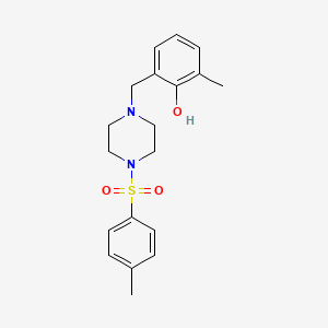 molecular formula C19H24N2O3S B5511590 2-methyl-6-({4-[(4-methylphenyl)sulfonyl]-1-piperazinyl}methyl)phenol 