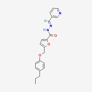 molecular formula C21H21N3O3 B5511608 5-[(4-propylphenoxy)methyl]-N'-(3-pyridinylmethylene)-2-furohydrazide 