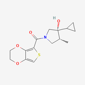 molecular formula C15H19NO4S B5511609 (3R*,4R*)-3-cyclopropyl-1-(2,3-dihydrothieno[3,4-b][1,4]dioxin-5-ylcarbonyl)-4-methylpyrrolidin-3-ol 