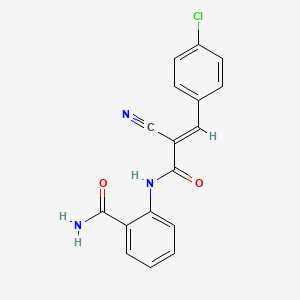molecular formula C17H12ClN3O2 B5511638 2-{[3-(4-chlorophenyl)-2-cyanoacryloyl]amino}benzamide 