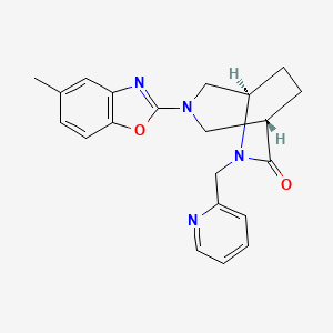 molecular formula C21H22N4O2 B5511667 (1S*,5R*)-3-(5-methyl-1,3-benzoxazol-2-yl)-6-(2-pyridinylmethyl)-3,6-diazabicyclo[3.2.2]nonan-7-one 