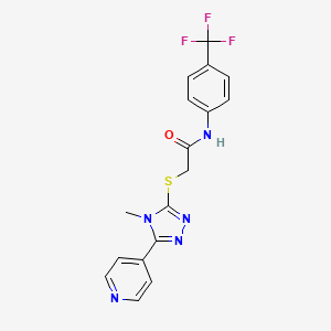 molecular formula C17H14F3N5OS B5511672 2-{[4-methyl-5-(4-pyridinyl)-4H-1,2,4-triazol-3-yl]thio}-N-[4-(trifluoromethyl)phenyl]acetamide 