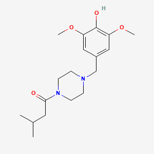 molecular formula C18H28N2O4 B5511675 2,6-dimethoxy-4-{[4-(3-methylbutanoyl)-1-piperazinyl]methyl}phenol 