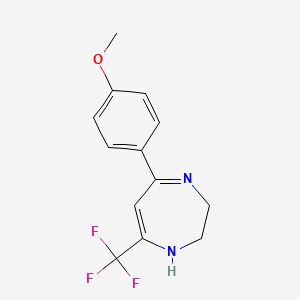 molecular formula C13H13F3N2O B5511687 5-(4-methoxyphenyl)-7-(trifluoromethyl)-2,3-dihydro-1H-1,4-diazepine 