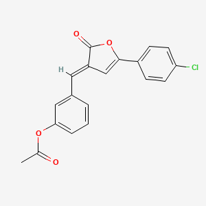 molecular formula C19H13ClO4 B5511704 3-{[5-(4-chlorophenyl)-2-oxo-3(2H)-furanylidene]methyl}phenyl acetate 