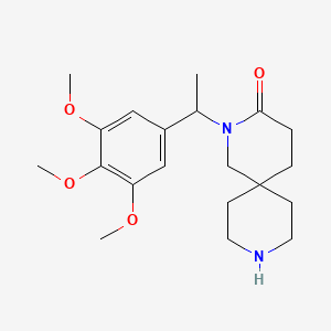 molecular formula C20H30N2O4 B5511713 2-[1-(3,4,5-trimethoxyphenyl)ethyl]-2,9-diazaspiro[5.5]undecan-3-one hydrochloride 