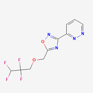 molecular formula C10H8F4N4O2 B5511824 3-{5-[(2,2,3,3-tetrafluoropropoxy)methyl]-1,2,4-oxadiazol-3-yl}pyridazine 