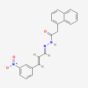 molecular formula C21H17N3O3 B5511830 2-(1-naphthyl)-N'-[3-(3-nitrophenyl)-2-propen-1-ylidene]acetohydrazide 