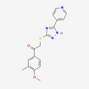 molecular formula C17H16N4O2S B5511852 1-(4-methoxy-3-methylphenyl)-2-{[5-(4-pyridinyl)-4H-1,2,4-triazol-3-yl]thio}ethanone 