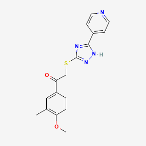 molecular formula C17H16N4O2S B5511852 1-(4-甲氧基-3-甲苯基)-2-{[5-(4-吡啶基)-4H-1,2,4-三唑-3-基]硫代}乙酮 