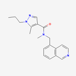 molecular formula C19H22N4O B5511866 N-(5-isoquinolinylmethyl)-N,5-dimethyl-1-propyl-1H-pyrazole-4-carboxamide 
