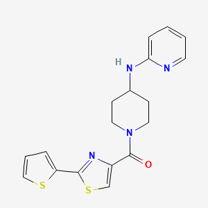 molecular formula C18H18N4OS2 B5511877 N-(1-{[2-(2-thienyl)-1,3-thiazol-4-yl]carbonyl}-4-piperidinyl)-2-pyridinamine 