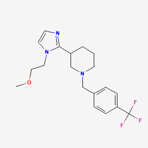 molecular formula C19H24F3N3O B5511902 3-[1-(2-methoxyethyl)-1H-imidazol-2-yl]-1-[4-(trifluoromethyl)benzyl]piperidine 