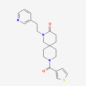 molecular formula C21H25N3O2S B5511927 2-(2-pyridin-3-ylethyl)-9-(3-thienylcarbonyl)-2,9-diazaspiro[5.5]undecan-3-one 