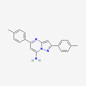 molecular formula C20H18N4 B5511930 2,5-bis(4-methylphenyl)pyrazolo[1,5-a]pyrimidin-7-amine 