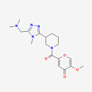 2-[(3-{5-[(dimethylamino)methyl]-4-methyl-4H-1,2,4-triazol-3-yl}piperidin-1-yl)carbonyl]-5-methoxy-4H-pyran-4-one